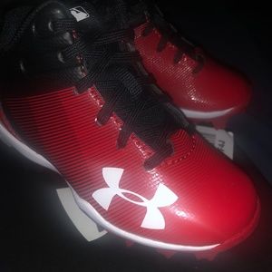 Little Boys Under Armour (red and black) Cleats